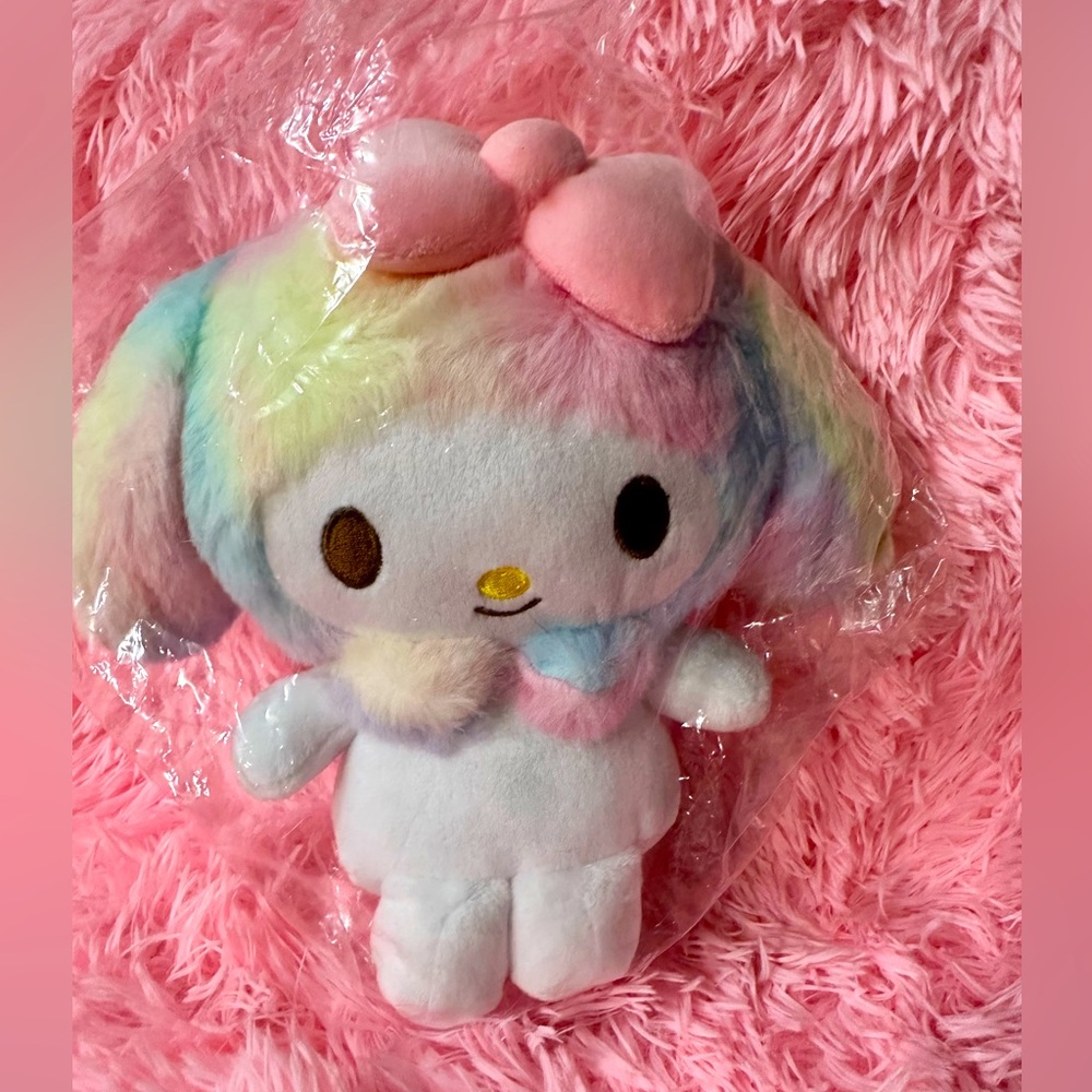 Sanrio My Melody Rainbow Pouch Plush Keychain 23cm Kawaii Brand New